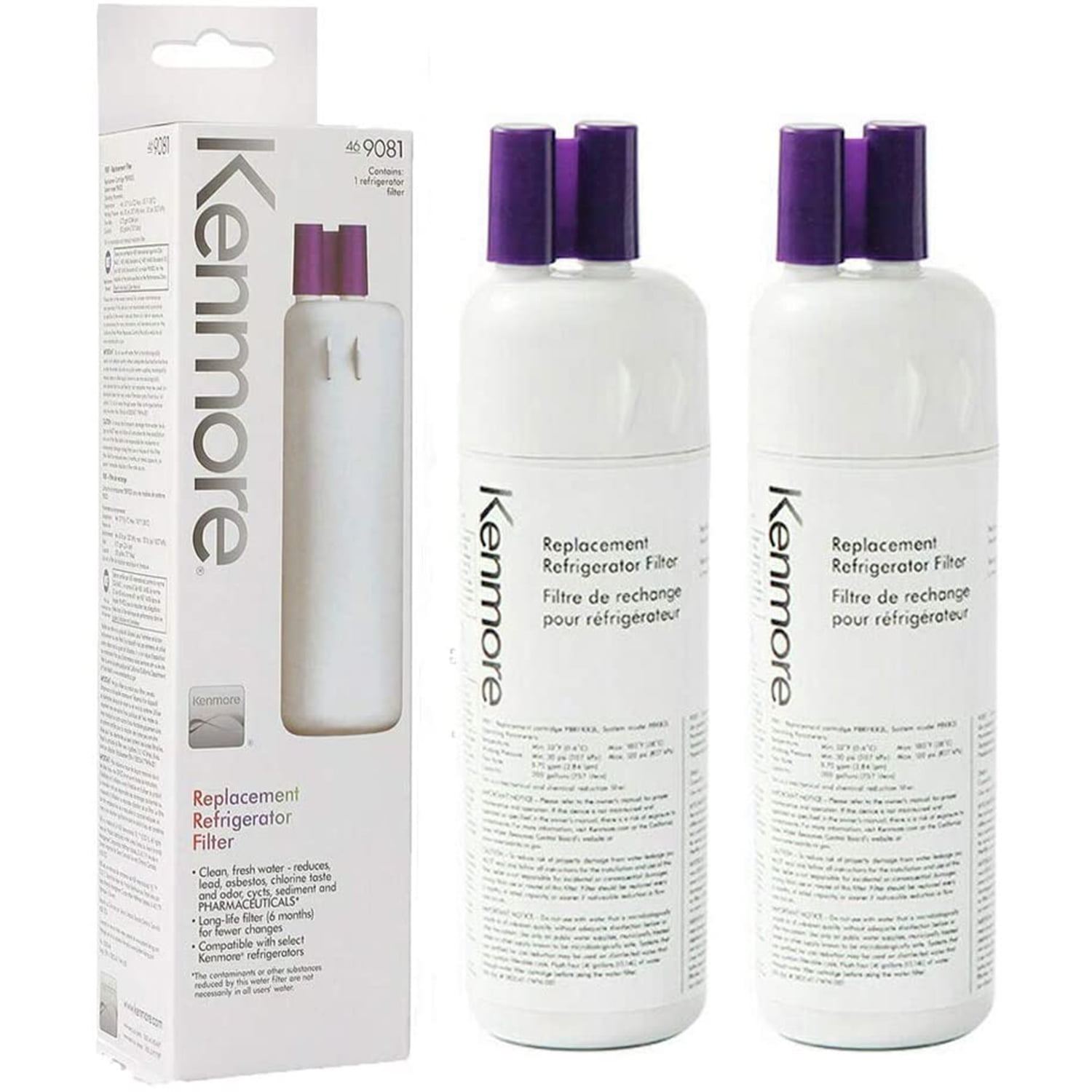 2 Pack for Kenmore 9081 Replacement Refrigerator Water Filter 469081