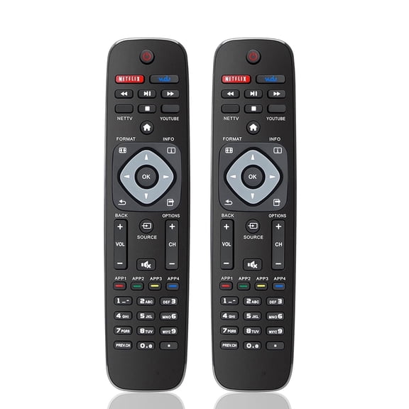 (2-Pack) for Philips TV Remote Replacement, Compatible with All Philips LED/LCD/HDTV/UHD Smart TVs (NH500UP)