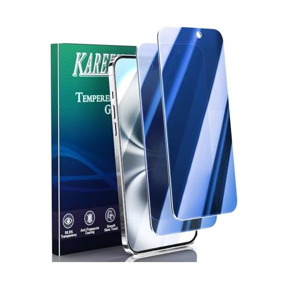 2 Pack for iPhone 16 Pro Privacy Screen Protector, 9H Tempered Glass, Gradient Anti Spy Anti Blue Light, Full Coverage, 6.3 Inch Blue