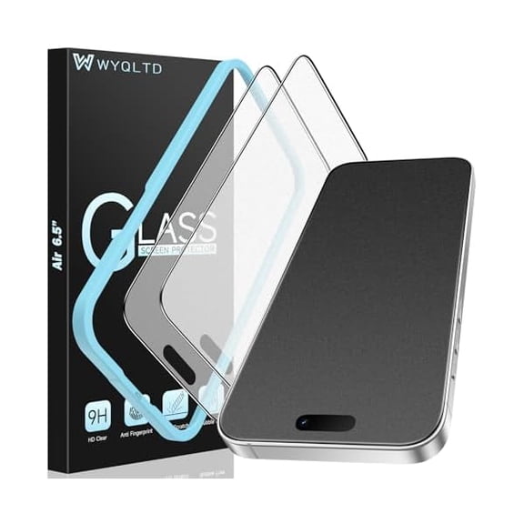 2 Pack for iPhone Air Matte Screen Protector Glass 6.5 inch, Anti Glare, Anti Fingerprint, Shatterproof Sensitive Touch Quick Installation