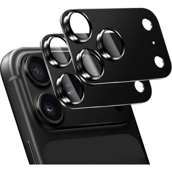 2 Pack for iphone 17 Pro Max Camera Lens Protector,Premium Metal Aluminum Tempered Glass Camera Cover,Anti-Scratch High Definition (B)