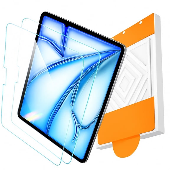 2 Pack for iPad Air 11-in. (M3) 2025 / (M2) 2024 Screen Protector, 9H+ Hardness Shatterproof Long Durable Tempered Glass with Film Easy Application Tray with Flawless Fit Box