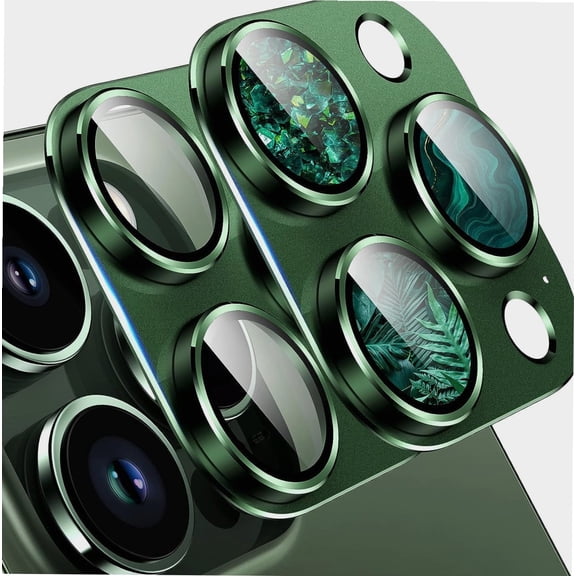 2 Pack for iPhone 13 Pro Max/iPhone 13 Pro Camera Lens Protector, [Strong Adhesion] [Scratch Resistant] Aluminum Alloy & Sapphire Glass Material, Case Friendly Easy to Install Ultra Thin-Green