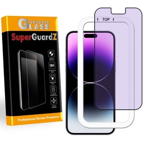 [2-Pack] For iPhone 16e (2025) / iPhone 14 / iPhone 13 Pro / iPhone 13 - SuperGuardZ Anti Blue Light [Eye Protection] Full Cover Tempered Glass Screen Protector + Installation Tray