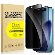 2 Pack iPhone 17 Pro Privacy Screen Protector, 9H Anti Spy Dark Tempered Glass Screen Protector for iPhone 17 Pro, Easy Installation, Bubble Free