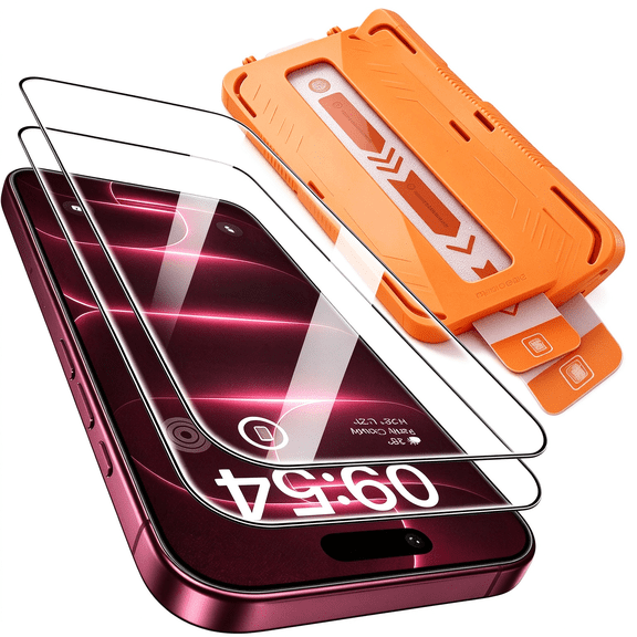 2 Pack iPhone 18 Screen Protector, Easy Installation Bubble-Free, 9H+ Tempered Glass, 8FT Military Grade Shatterproof, Anti-Scratch, Case Friendly HD Clear 6.1"