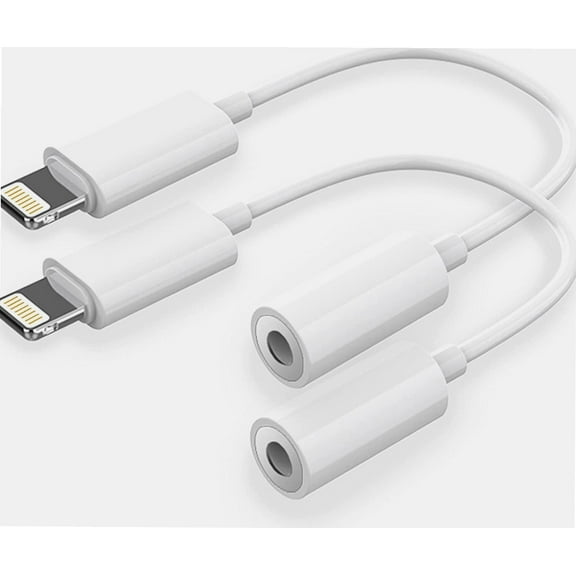 [2 Pack] iPhone AdapterApple MFi Certified iPhone to 3.5mm Aux Audio Accessories Headset Splitter Adaptor Compatible for Music Compatible with iPhone 14/13 Pro Max