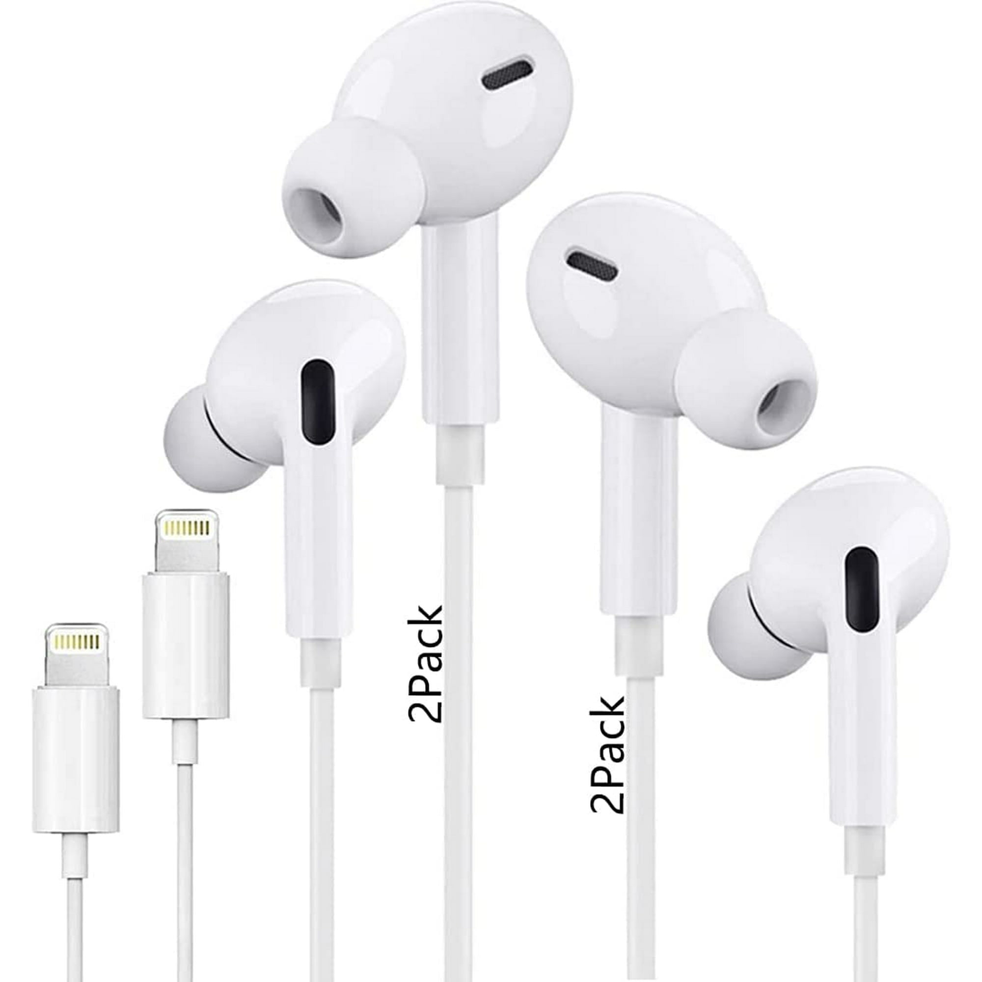 2 Pack iPhone Earbuds for iPhone Wired in Ear Stereo Noise Canceling Isolating Lightning Headphones with Built in Microphone Volume Control Compatible with iPhone 13 12 SE 11 X 8 7 All iOS Walmart