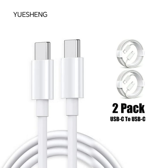 2-Pack iPhone Fast Charger Lightning Cable USB-C to USB-C MFi Certified-6Ft-Fast Charging Compatible with iPhone 15 Pro Max Plus Samsung S23 Note 20 iPad Pro Air Mini MacBook Air