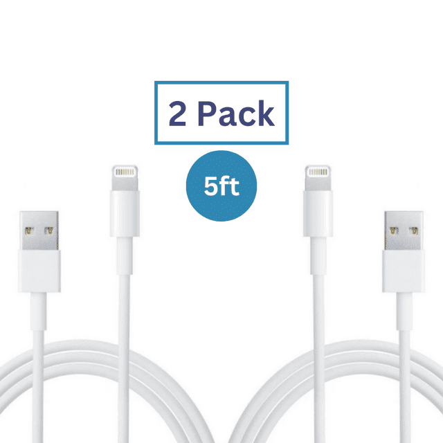 2Pack iPhone Lightning Cable 5FT iPhone Charger Lightning to USB A 5FT