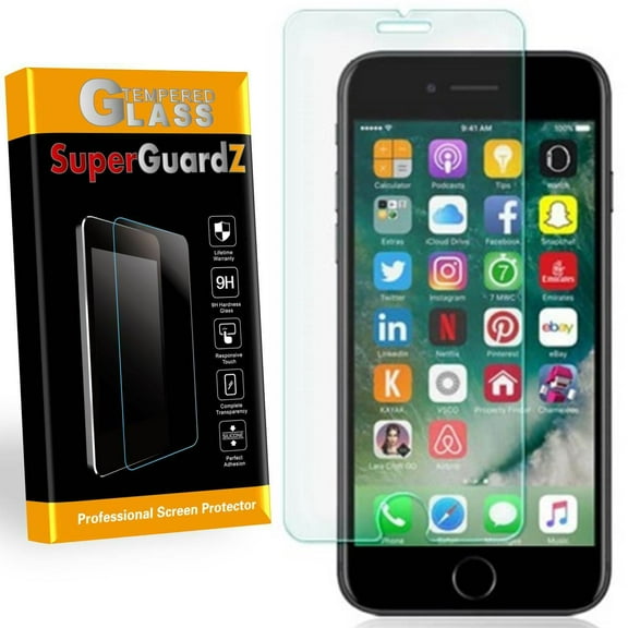 [2-Pack] For iPhone SE (3rd / 2nd Gen, 2022 / 2020) / iPhone 8 / iPhone 7 - SuperGuardZ Tempered Glass Screen Protector, Anti-Scratch, 9H Hardness, Anti-Bubble, Anti-Shock