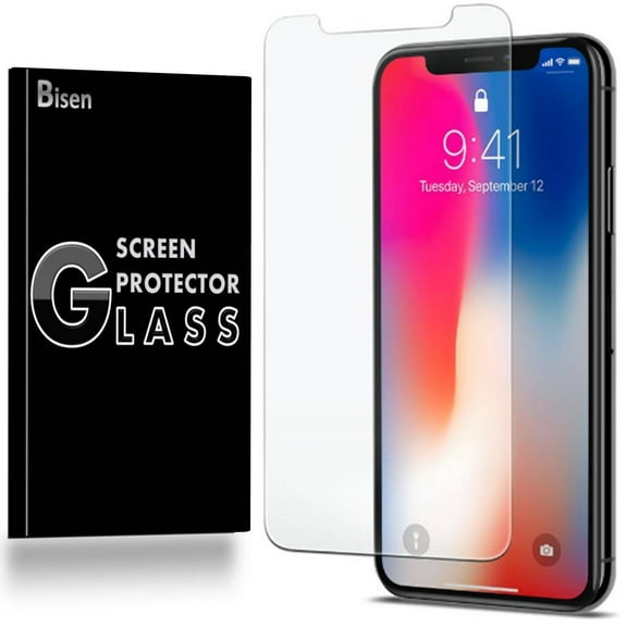 [2-Pack] iPhone XS BISEN Tempered Glass Screen Protector, Anti-Scratch, Anti-Shock, Shatterproof, Bubble Free