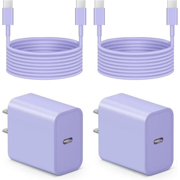 2 Pack  for iphone 15 Charger Fast Charging , 20W USB C Wall Charger Block with 6Ft Type C Cable Compatible for iphone 15/15 Pro/15 Pro Max, iPad Pro, Air 5/4 , Samsung Galaxy and Android Phone（Pink）