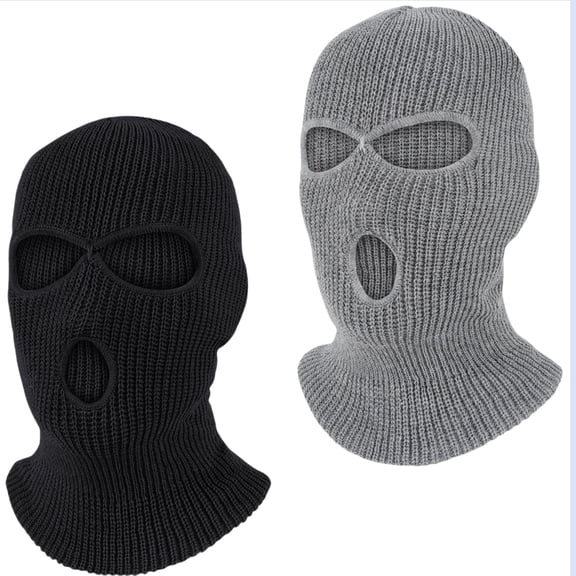 2 Pack knitted mask 3 Hole Ski Mask Winter Warmer Full Face Balaclava Outdoor Sports Thermal Cap