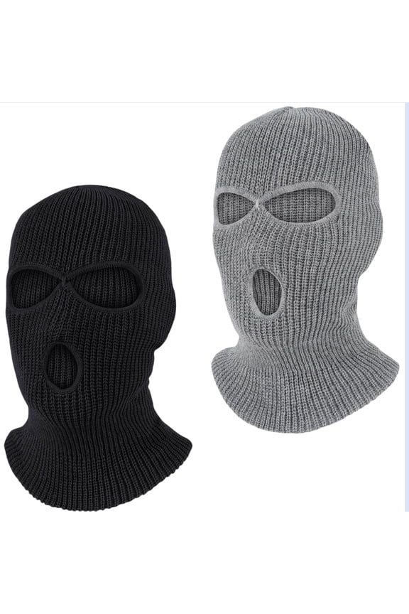 2 Pack knitted mask 3 Hole Ski Mask Winter Warmer Full Face Balaclava Outdoor Sports Thermal Cap