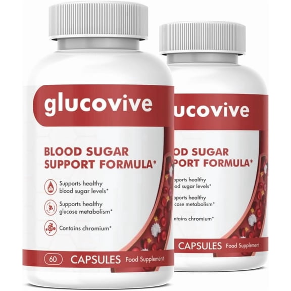 (2 Pack) lGlucovive Blood Support Advanced Formula - 120 Count