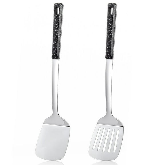 2 Pack metal spatula set, kitchen utensils, cooking utensils,Turner, Slotted Kitchen Spatulas Stainless Steel, Cooking Utensils, Ideal Cookware for Fish, Eggs, Pancakes