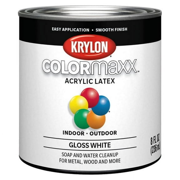 2-Pack of 1/2 pt Krylon K05612007 White COLORmaxx Paint & Primer, Gloss