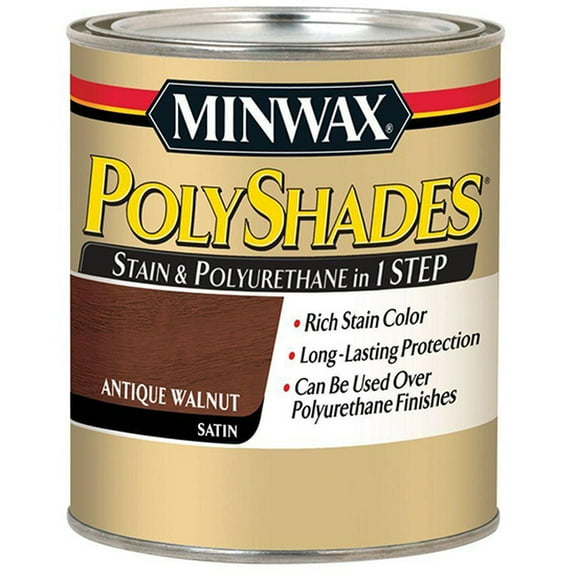 2-Pack of 1/2 pt Minwax 21340 Antique Walnut PolyShades Wood Stain And Polyurethane, Satin