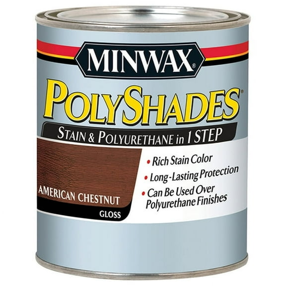 2-Pack of 1/2 pt Minwax 21475 American Chestnut PolyShades Wood Stain And Polyurethane, Gloss