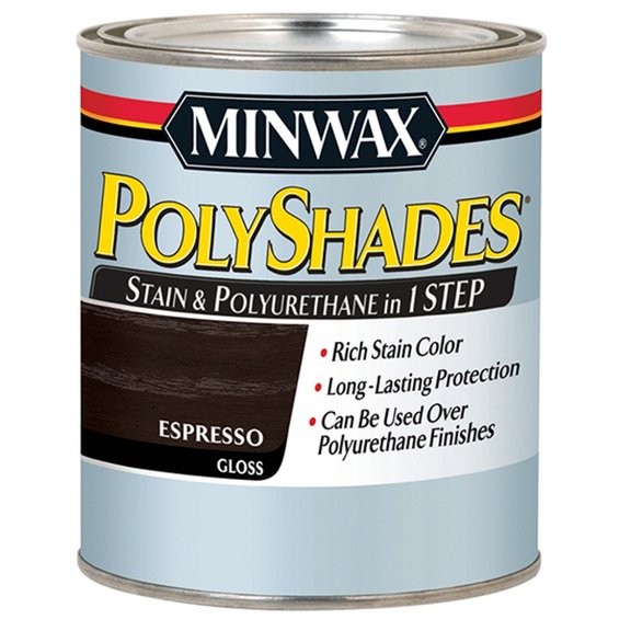 2-Pack of 1/2 pt Minwax 21497 Espresso PolyShades Wood Stain And Polyurethane, Gloss