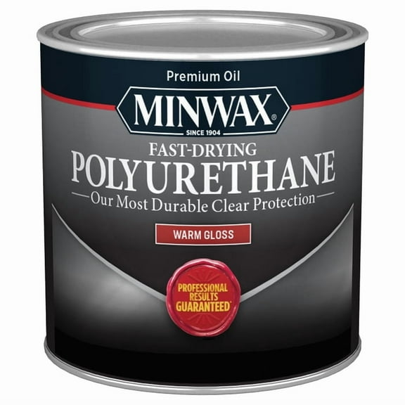 2-Pack of 1/2 pt Minwax 23000 Clear Fast-Drying Oil-Based Polyurethane, Gloss