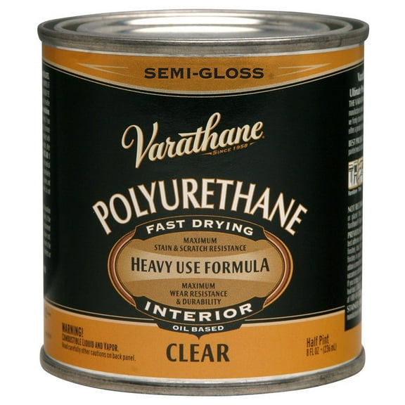 2-Pack of 1/2 pt Rust-Oleum 6061H Clear Varathane Oil-Based Interior Ultimate Polyurethane, Semi-Gloss