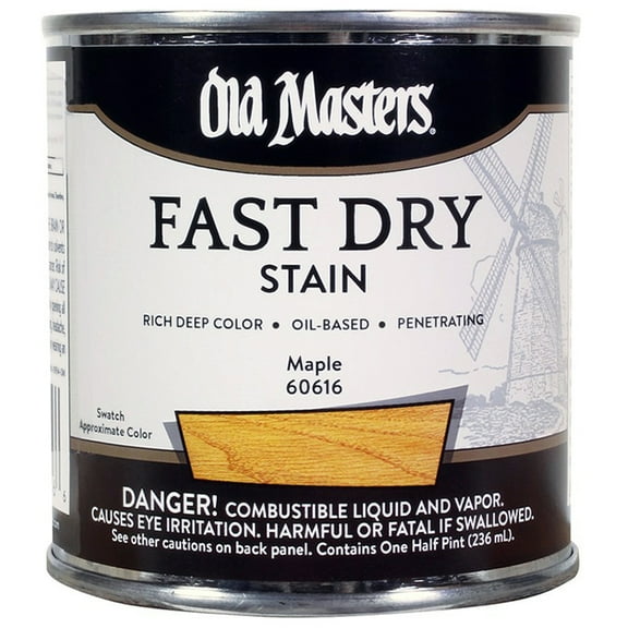 2-Pack of 1/2Pt Old Masters 60616 Maple Fast Dry Stain Oil-Based Wood Stain