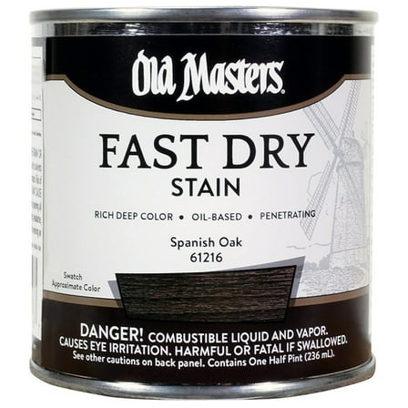 2-Pack of 1/2Pt Old Masters 61216 Spanish Oak Fast Dry Stain Oil-Based Wood Stain