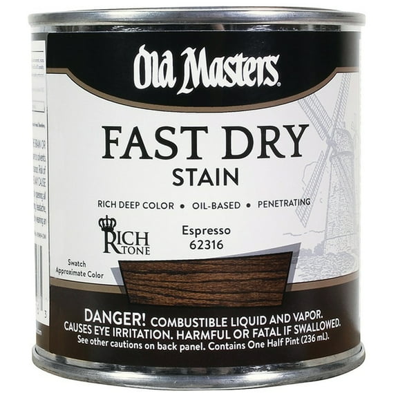 2-Pack of 1/2Pt Old Masters 62316 Espresso Fast Dry Stain Oil-Based Wood Stain