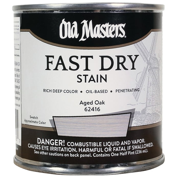 2-Pack of 1/2Pt Old Masters 62416 Aged Oak Fast Dry Stain Oil-Based ...
