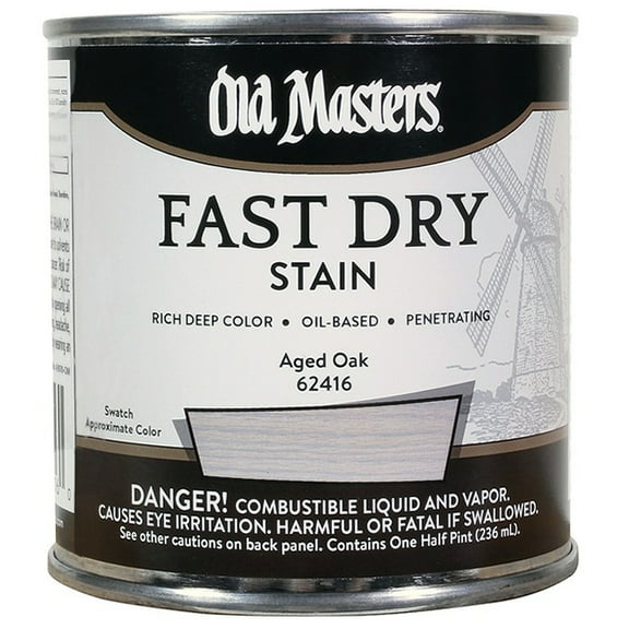 2-Pack of 1/2Pt Old Masters 62416 Aged Oak Fast Dry Stain Oil-Based Wood Stain