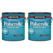 2 عبوة من 1 جالون Minwax 13333 ساتان شفاف من البولي كريليك