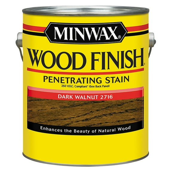2-Pack of 1 gal Minwax 71081 Dark Walnut Wood Finish Oil-Based Wood Stain, Low VOC