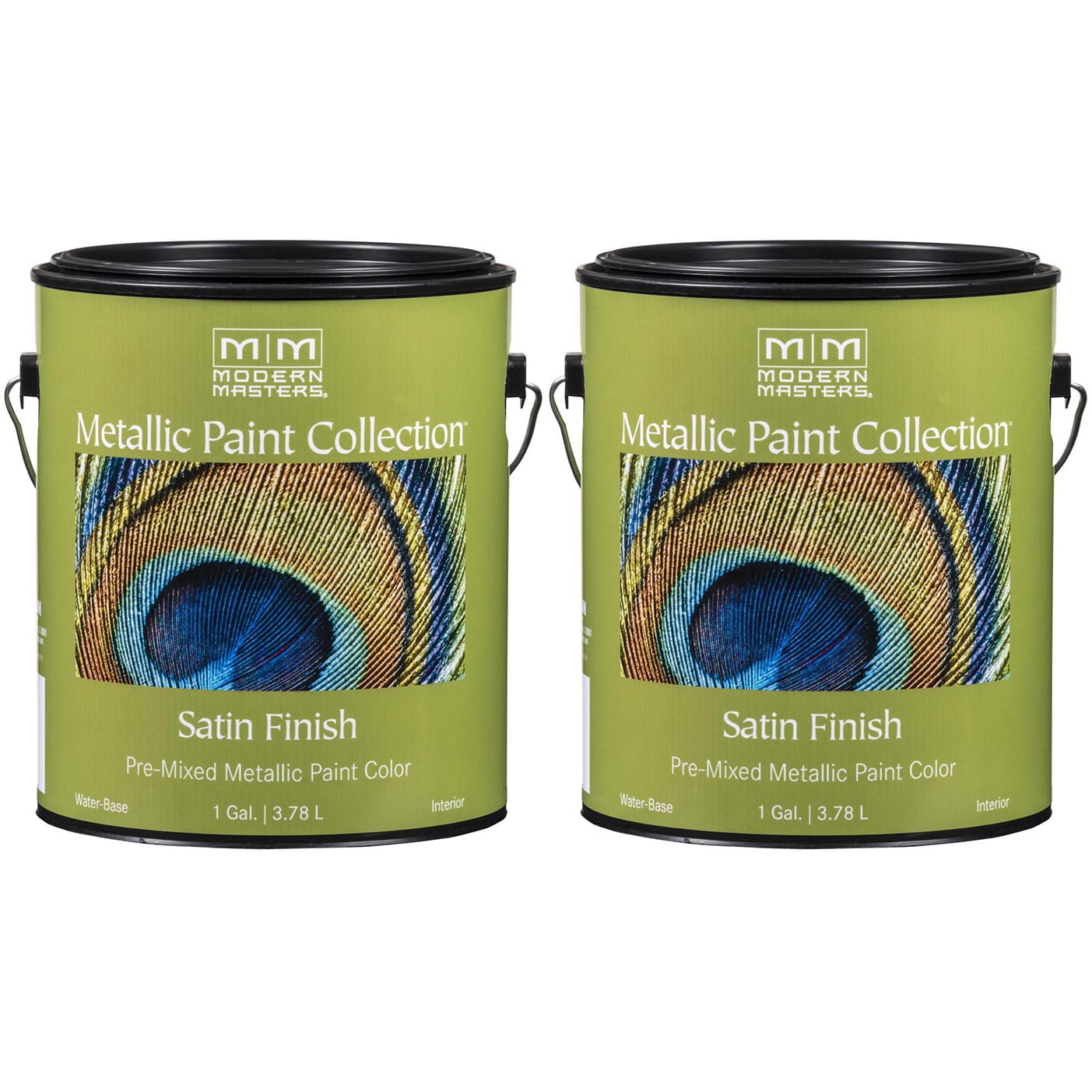 2 Pack of 1 gal Modern Masters ME194 Iridescent Gold Metallic Paint Collection Water-Based Decorative Metallic Paint