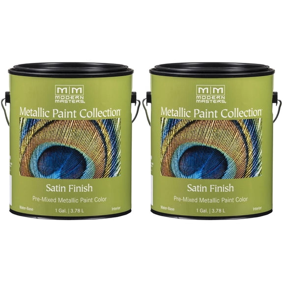 2 Pack of 1 gal Modern Masters ME209 Pewter Metallic Paint Collection Water-Based Decorative Metallic Paint