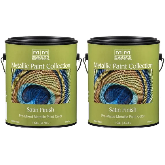 2 Pack of 1 gal Modern Masters ME243 Smoke Metallic Paint Collection Water-Based Decorative Metallic Paint