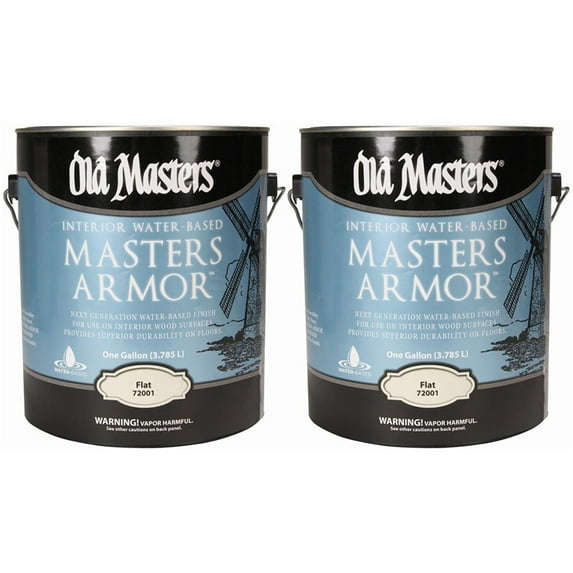 2 Pack of 1 gal Old Masters 72001 Masters Armor Interior Water-Based Finish, Flat