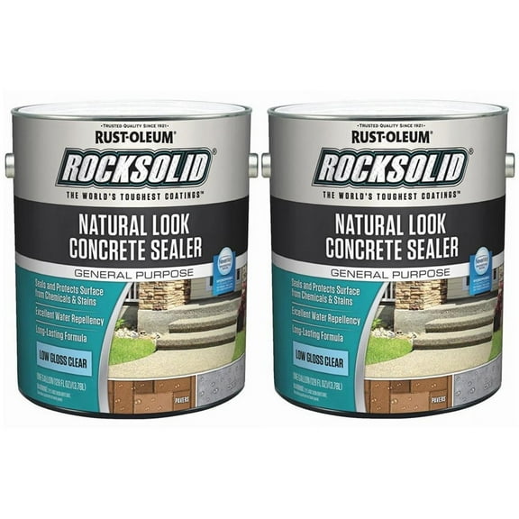 2-Pack of 1 gal Rust-Oleum 317928 Clear RockSolid Natural Look Concrete Sealer