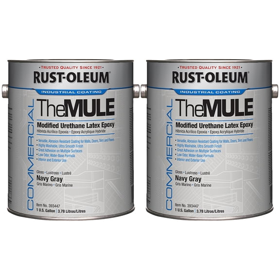2-Pack of 1 gal Rust-Oleum 393447 Navy Gray MULE Modified Urethane Latex Epoxy, Gloss