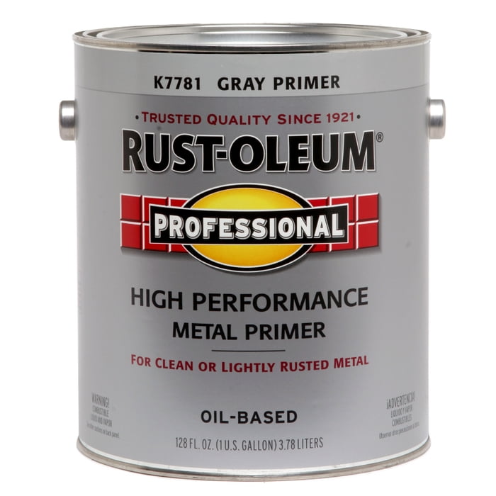 2-Pack of 1 gal Rust-Oleum K7781402 Professional Gray Rusty Metal Primer, Flat, 400 VOC