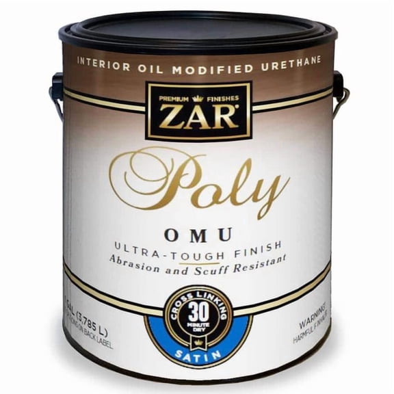 2-Pack of 1 gal UGL 36213 Clear Zar, Poly OMU Interior Water-Based Oil Modified Urethane Poly Finish, Satin