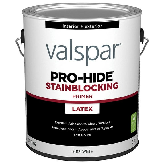 2-Pack of 1 gal Valspar 91113 White Pro-Hide Interior/Exterior Stainblocking Bonding Primer