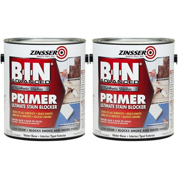 2 Pack of 1 gal Zinsser 270976 White Zinsser, B-I-N Advanced Synthetic Shellac Primer