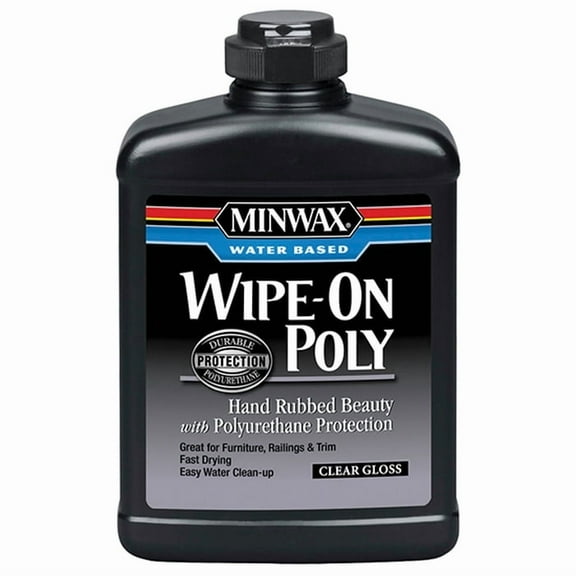 2-Pack of 1 pt Minwax 40916 Clear Wipe-On Poly Water-Based Polyurethane, Gloss