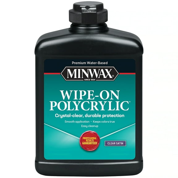 2-Pack of 1 pt Minwax 40917 Clear Wipe-On Poly Water-Based Polyurethane, Satin