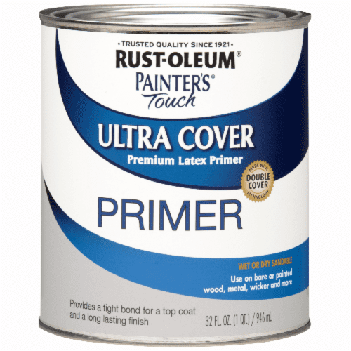 Rust-Oleum Painter's Touch 2X Ultra Cover Latex Paint Primer - Low Odor - 2 Pack, 1 Qt, Gray
