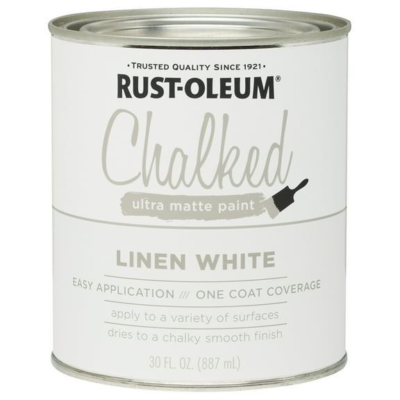 Rust-Oleum 285140-2PK Ultra Matte Interior Chalked Paint, 30 oz, Linen White, 1.8 Quarts Pack of 2