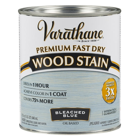 2-Pack of 1 qt Rust-Oleum 297425 Bleached Blue Varathane Premium Fast Dry Wood Stain