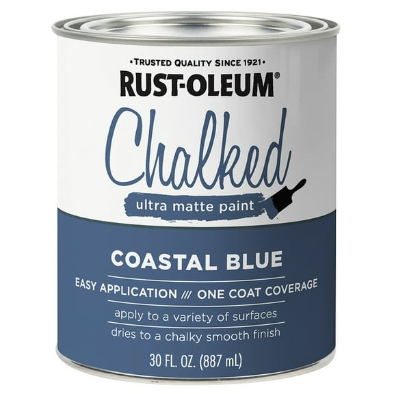 2-Pack of 1 qt Rust-Oleum 329207 Coastal Blue Chalked Ultra Matte Paint